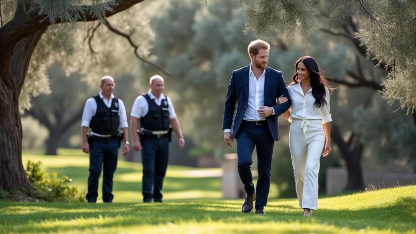 harry et meghan markle en australie : un déplacement sous haute surveillance, avec une attention particulière de william, révélant les tensions familiales au cœur de leur visite.