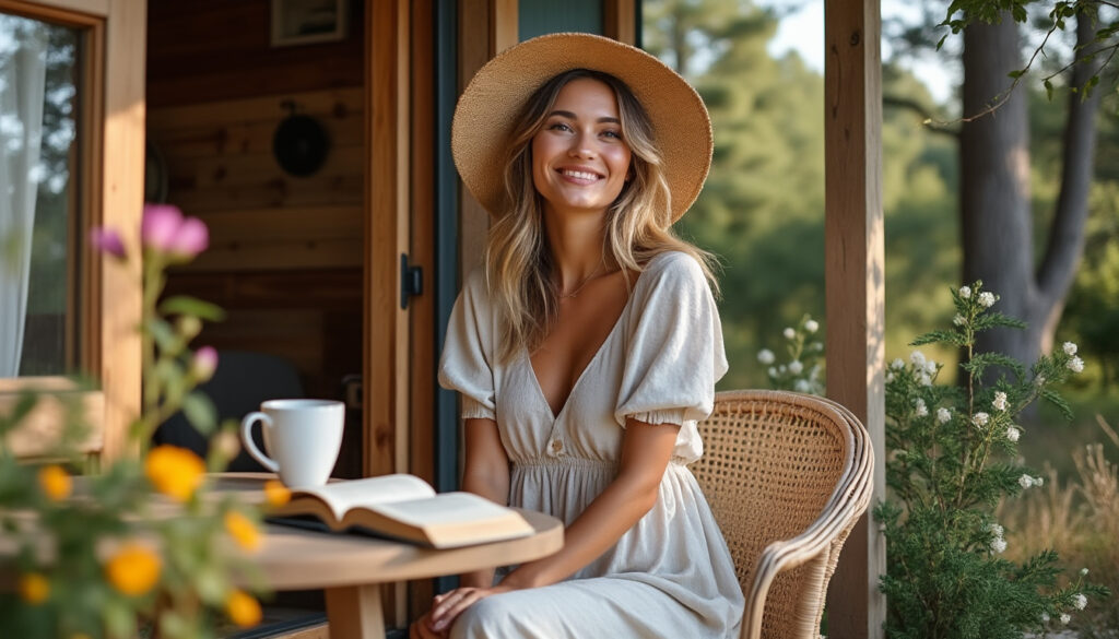 découvrez en exclusivité les vacances simples et authentiques d'élodie gossuin dans leur charmante cabane au cœur des landes.