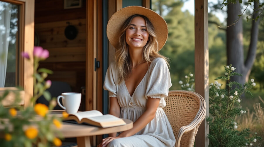 découvrez en exclusivité les vacances simples et authentiques d'élodie gossuin dans leur charmante cabane au cœur des landes.