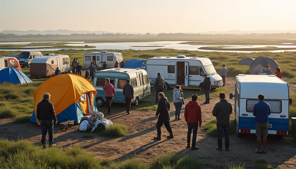 à guérande, les gens du voyage quittent le terrain après six jours d'occupation, mettant fin à une situation suivie de près par la communauté locale.