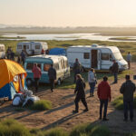 à guérande, les gens du voyage quittent le terrain après six jours d'occupation, mettant fin à une situation suivie de près par la communauté locale.