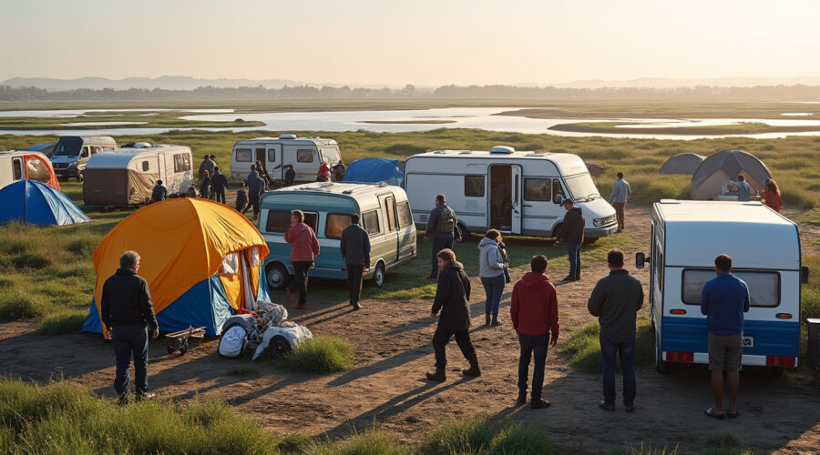 à guérande, les gens du voyage quittent le terrain après six jours d'occupation, mettant fin à une situation suivie de près par la communauté locale.