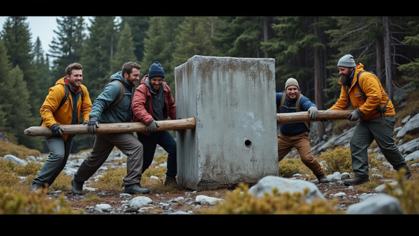 découvrez comment des voyageurs ont déplacé un bloc de béton de deux tonnes pour aménager leur campement, alliant force et ingéniosité dans un défi impressionnant.