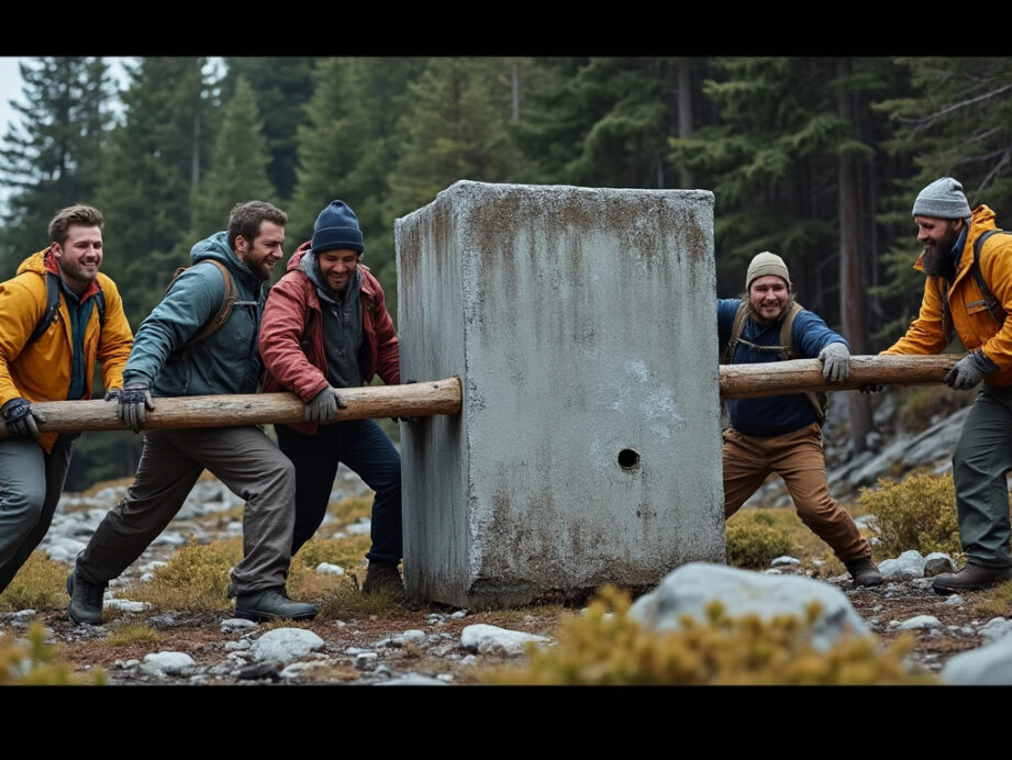 découvrez comment des voyageurs ont déplacé un bloc de béton de deux tonnes pour aménager leur campement, alliant force et ingéniosité dans un défi impressionnant.