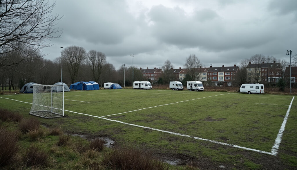 découvrez la situation préoccupante liée à l'installation non autorisée de gens du voyage sur l'ancien terrain de football de la commune, ses impacts et les réactions locales.
