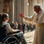 lors de sa visite en france, le pape léon a béni marie-garance, une petite fille polyhandicapée. découvrez son histoire et ce moment émouvant.