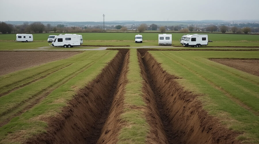 près de toulouse, des tranchées apparaissent sur des terrains occupés par des caravanes. découvrez ce que l’on sait de la situation.